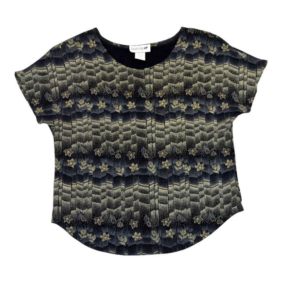 Jaipur Tops - Jaipur Women Top Size L Large Floral Fitted Stretch Hand Wash 92%‎ Acetate